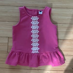 Janie and Jack pink dress with white embroidery